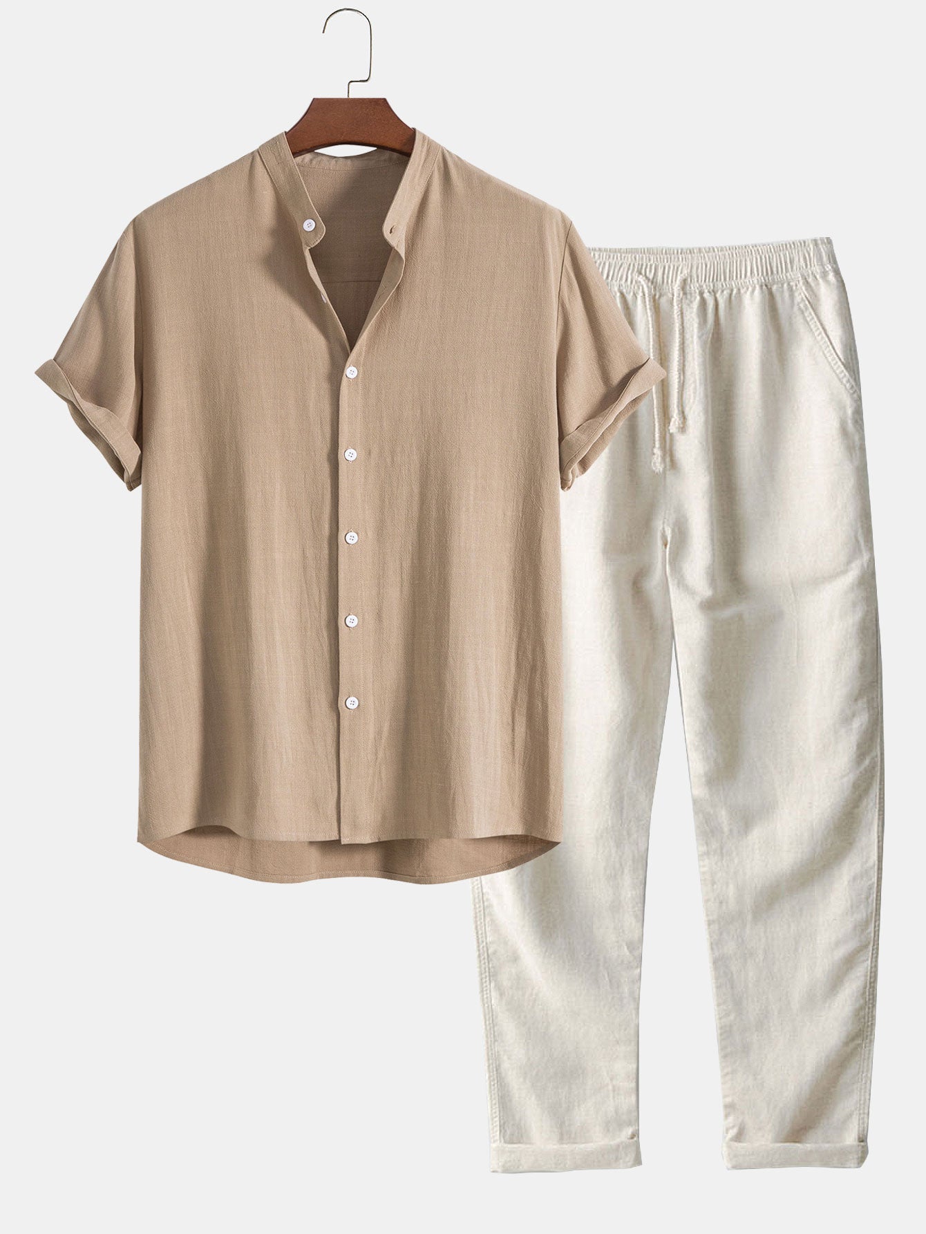 William | Men's Casual Summer Shirt and Drawstring Pants Set