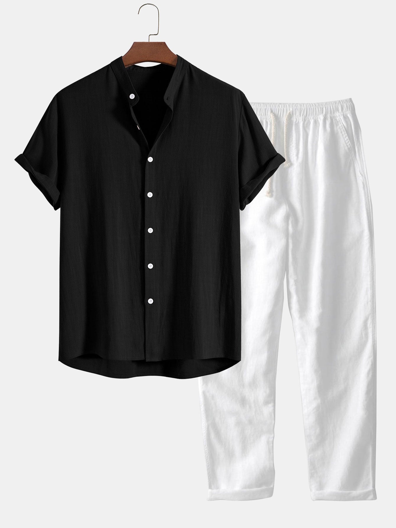 William | Men's Casual Summer Shirt and Drawstring Pants Set