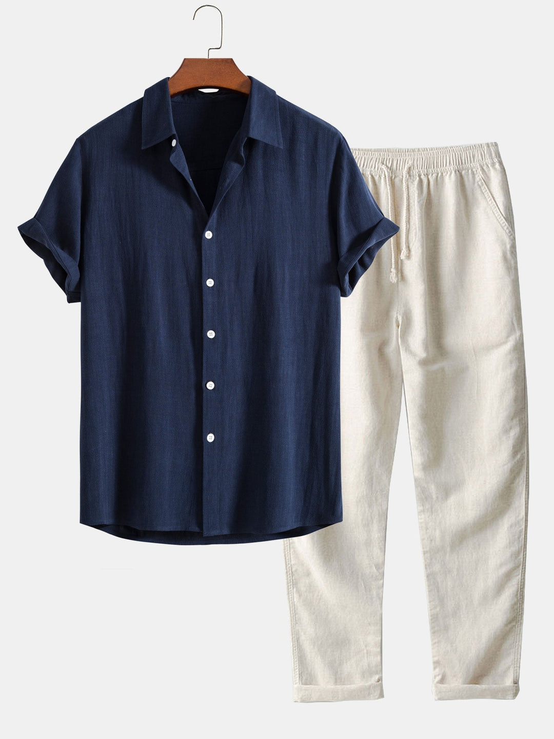 William | Men's Casual Summer Shirt and Drawstring Pants Set