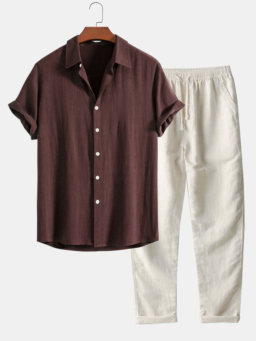 William | Men's Casual Summer Shirt and Drawstring Pants Set