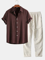 William | Men's Casual Summer Shirt and Drawstring Pants Set
