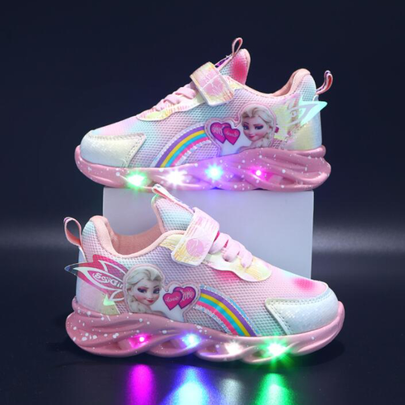 Scarlet | Women's Light-Up Sneakers with Rainbow Detail