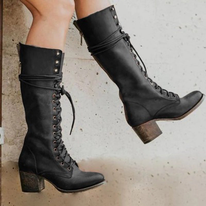 Keira | Women’s block heel boots with knee high fit