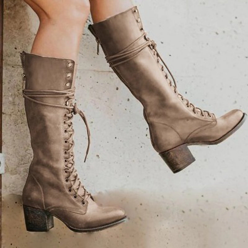 Keira | Women’s block heel boots with knee high fit