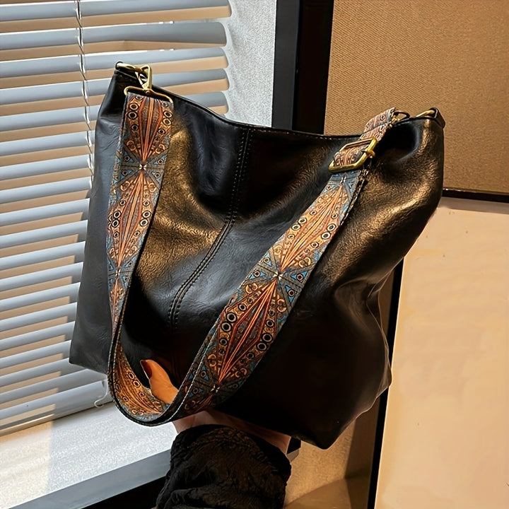 Tracie - Handcrafted Brown Leather Shoulder Bag with Boho Adjustable Strap