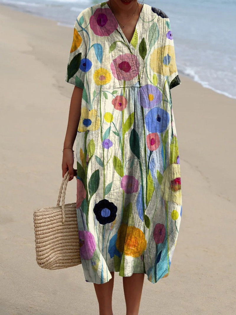 Scarlet | Women's Colorful Floral Printed Summer Dress
