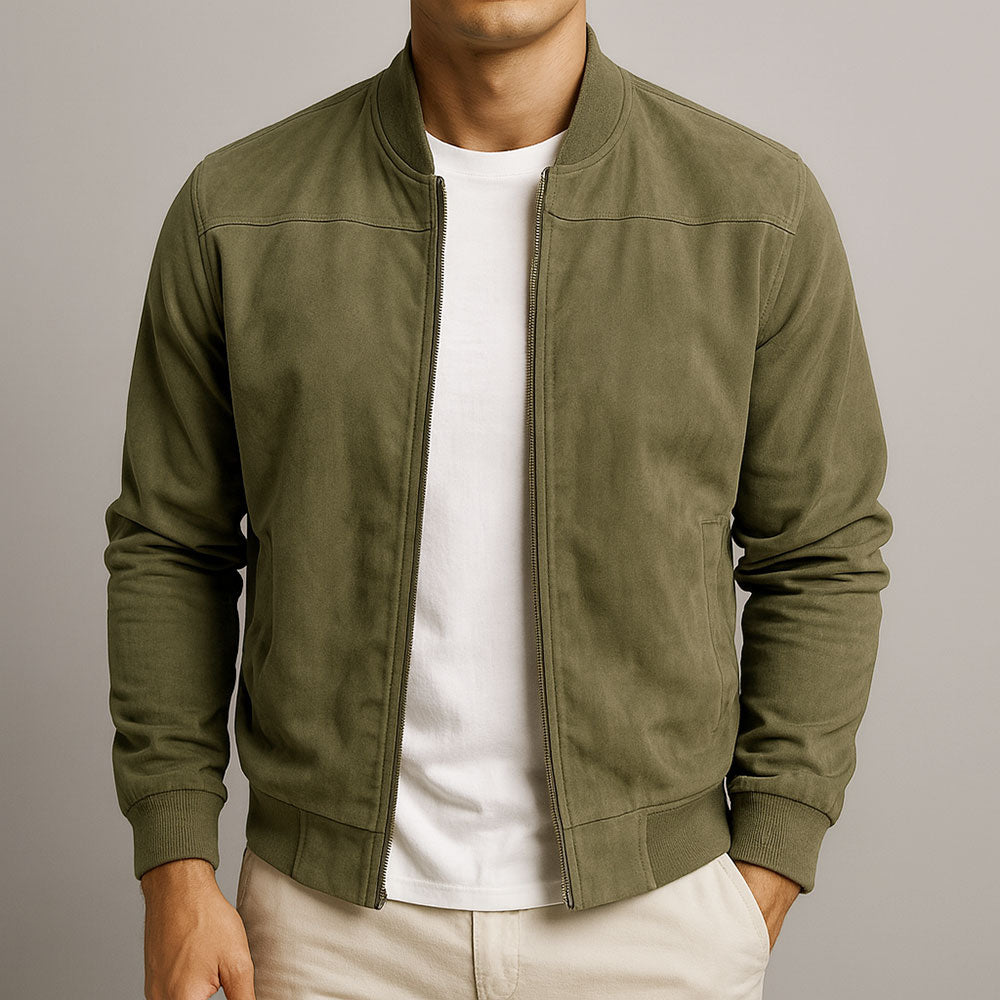 Nate | Modern minimalist bomber zip jacket