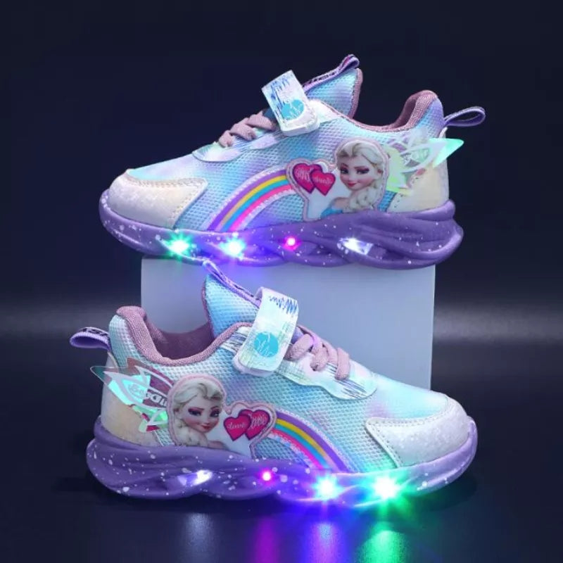 Scarlet | Women's Light-Up Sneakers with Rainbow Detail