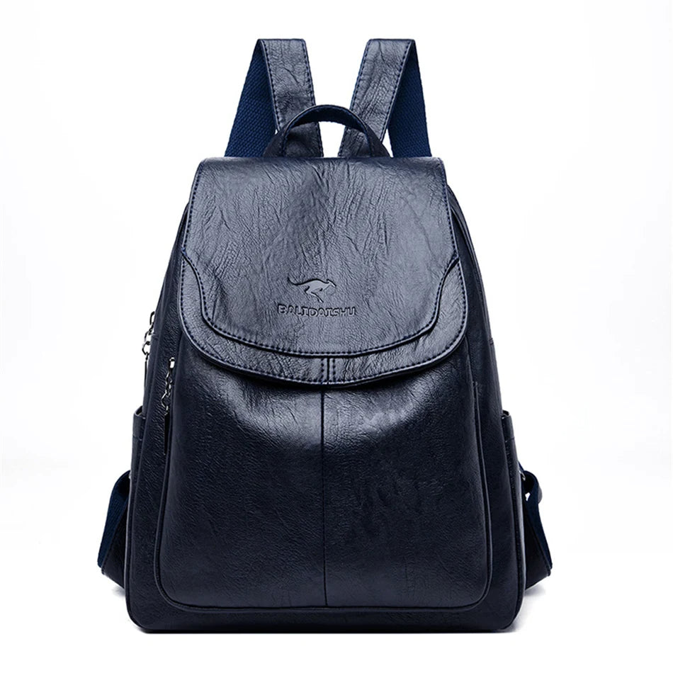 Allena - Anti-theft backpack made of leather