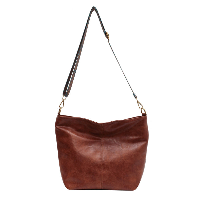 Tracie - Handcrafted Brown Leather Shoulder Bag with Boho Adjustable Strap