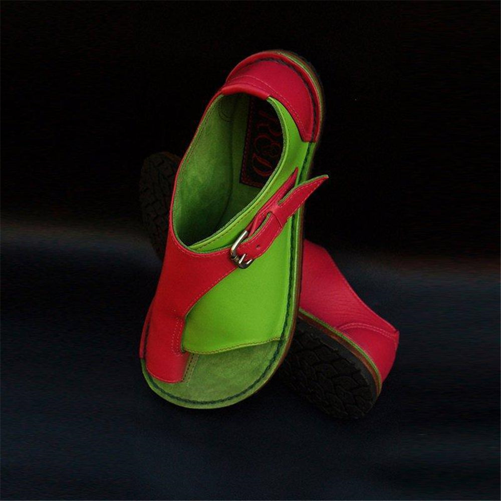 Nerida - Women Color Matching Strap Flat Sandals