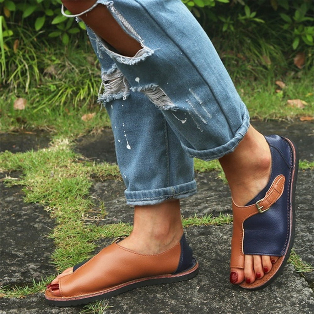 Nerida - Women Color Matching Strap Flat Sandals