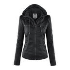 Scarlet | Women's Fitted Hooded Faux Leather Jacket