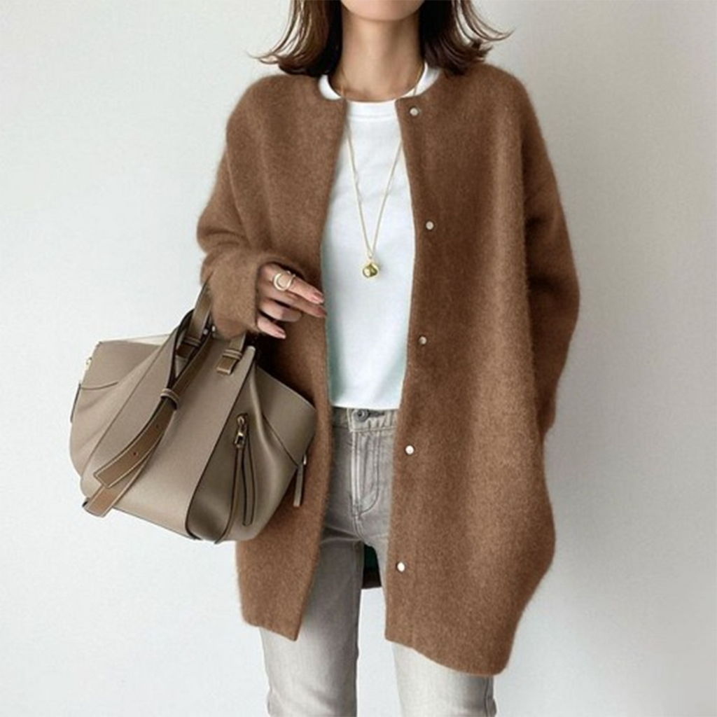 Scarlet | Women's Casual Knitted Cardigan with Button-Up Front