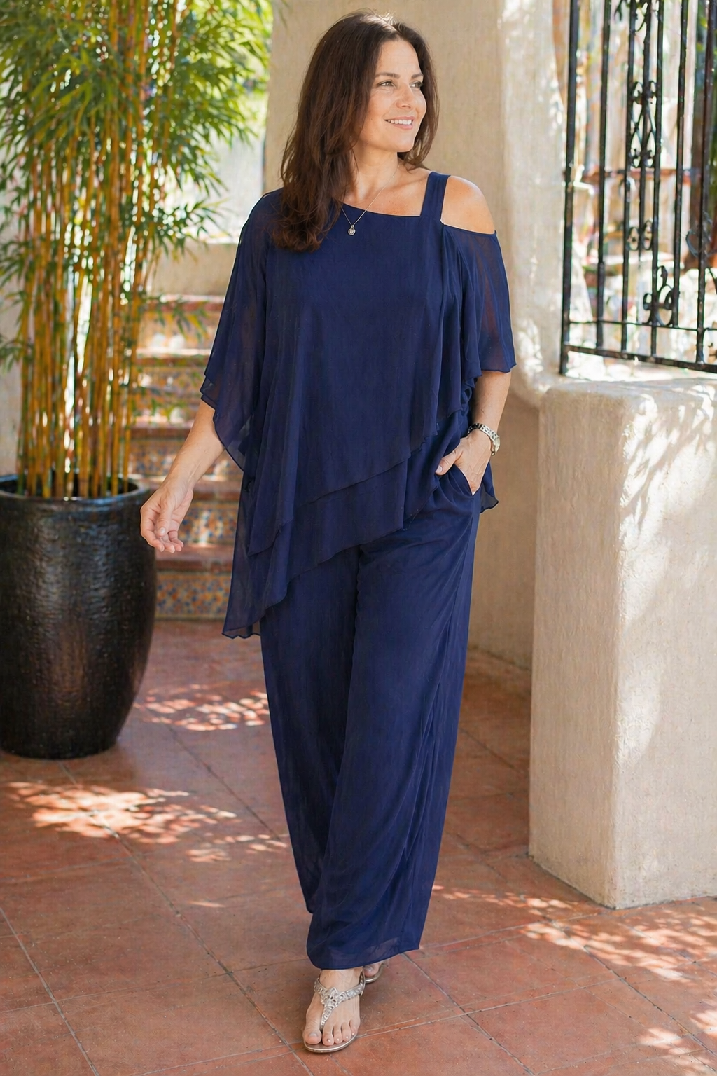 Scarlet | Women's Flowing Chiffon Set for Elegant Evening Wear