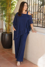 Scarlet | Women's Flowing Chiffon Set for Elegant Evening Wear