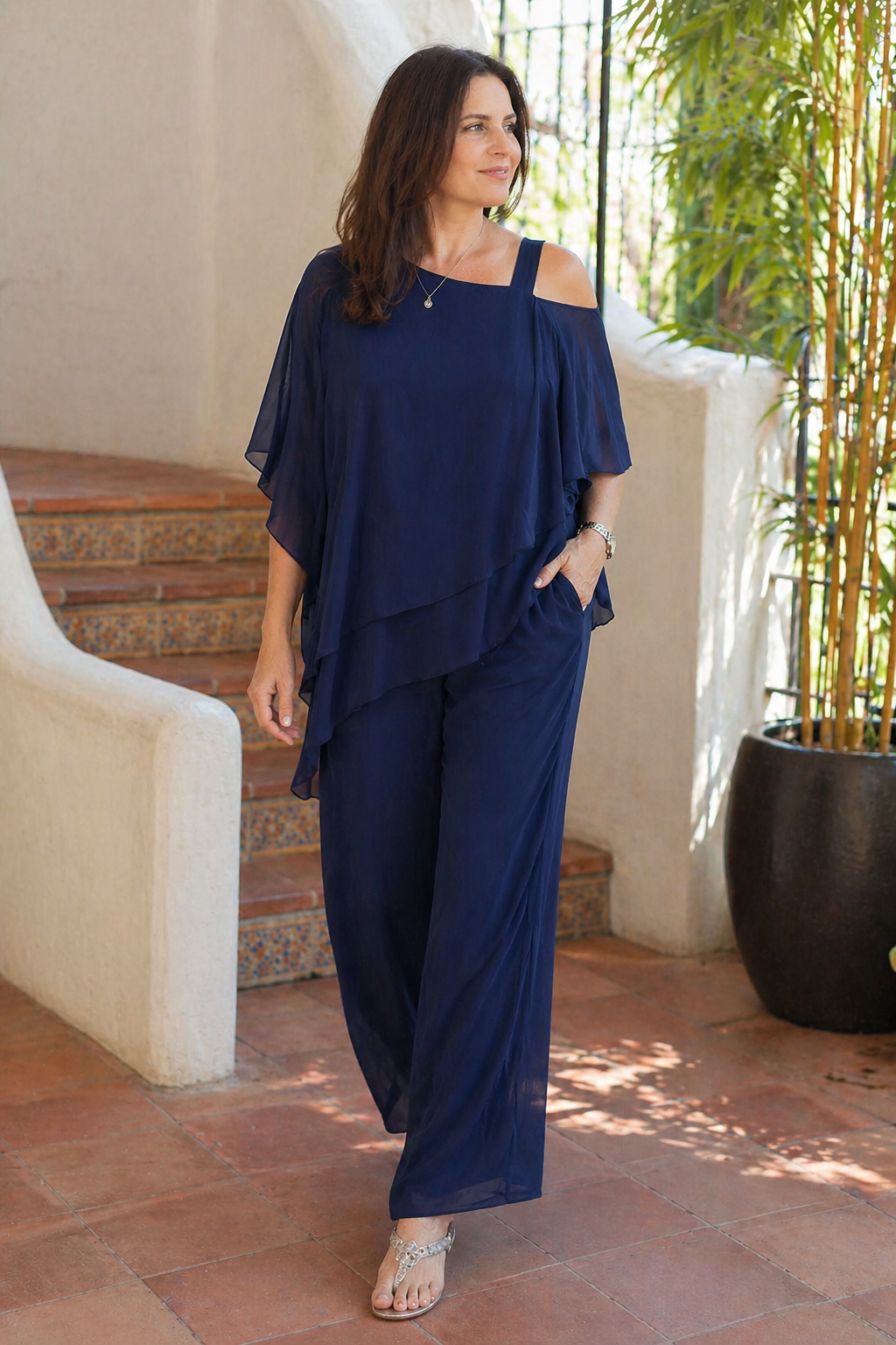 Scarlet | Women's Flowing Chiffon Set for Elegant Evening Wear
