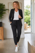 Scarlet | Women's Blazer and Pants Set with Drawstring Waist