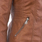 Scarlet | Women's Fitted Hooded Faux Leather Jacket