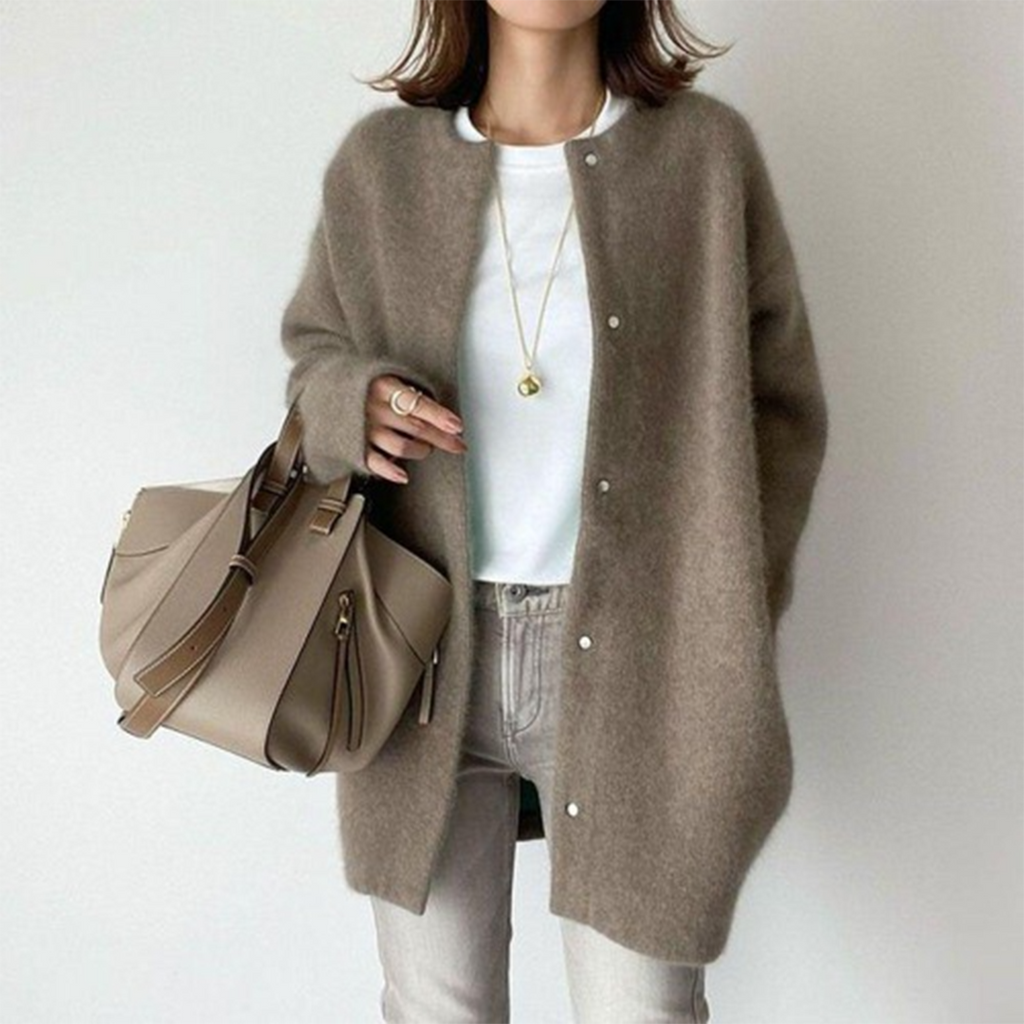 Scarlet | Women's Casual Knitted Cardigan with Button-Up Front