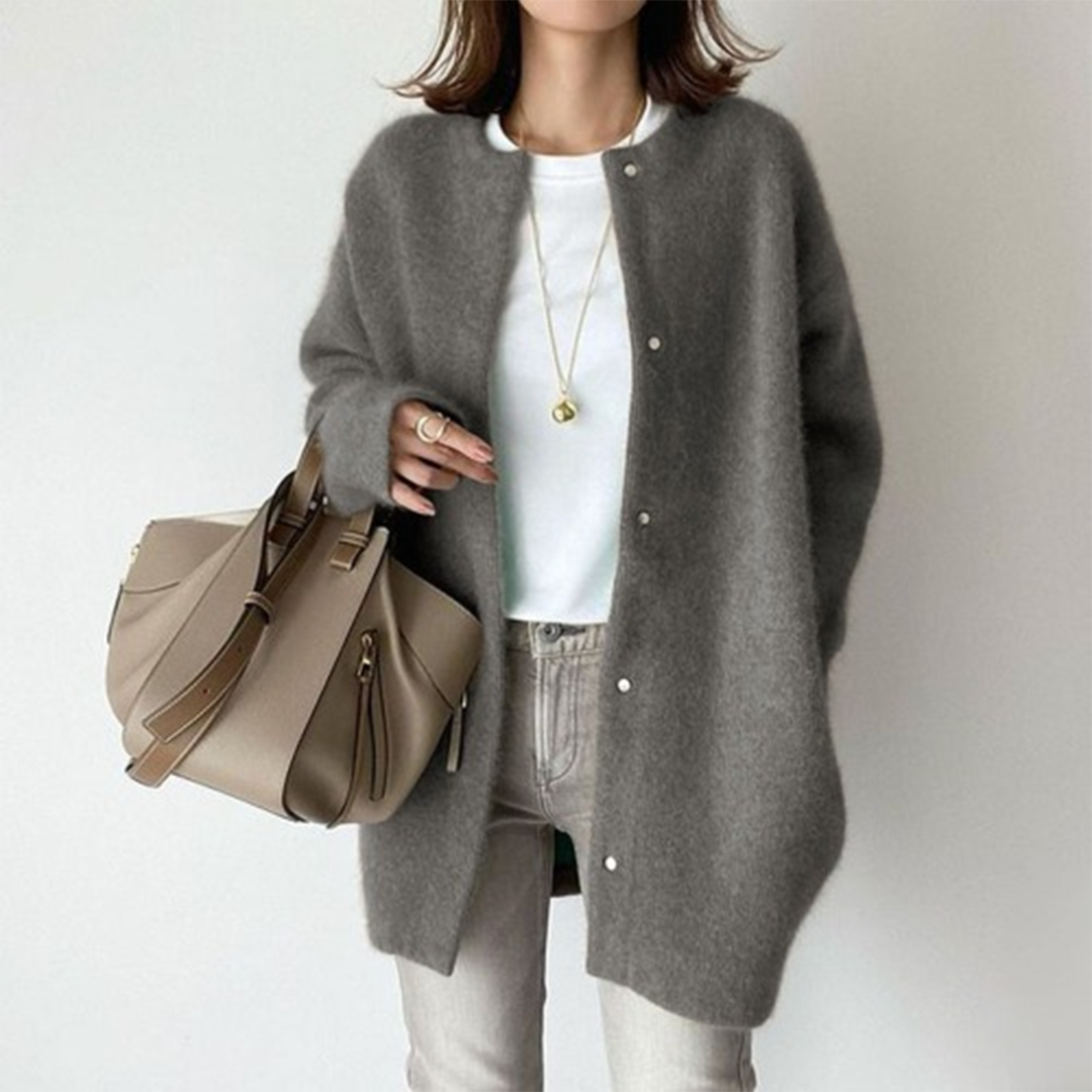 Scarlet | Women's Casual Knitted Cardigan with Button-Up Front