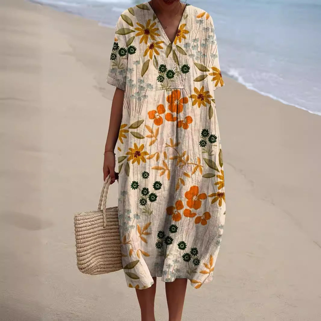 Scarlet | Women's Colorful Floral Printed Summer Dress