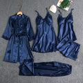 Scarlet | Women's Luxurious Pyjama Set with Robe and Lace Trim
