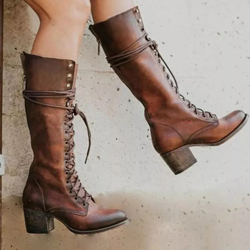 Keira | Women’s block heel boots with knee high fit