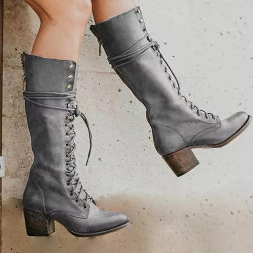 Keira | Women’s block heel boots with knee high fit