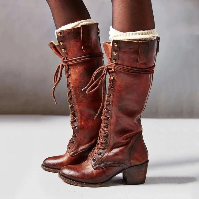 Keira | Women’s block heel boots with knee high fit