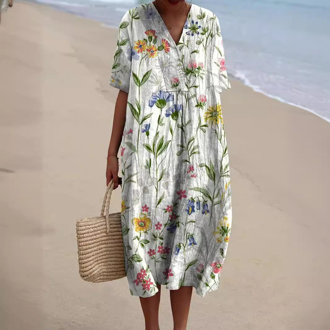 Scarlet | Women's Colorful Floral Printed Summer Dress