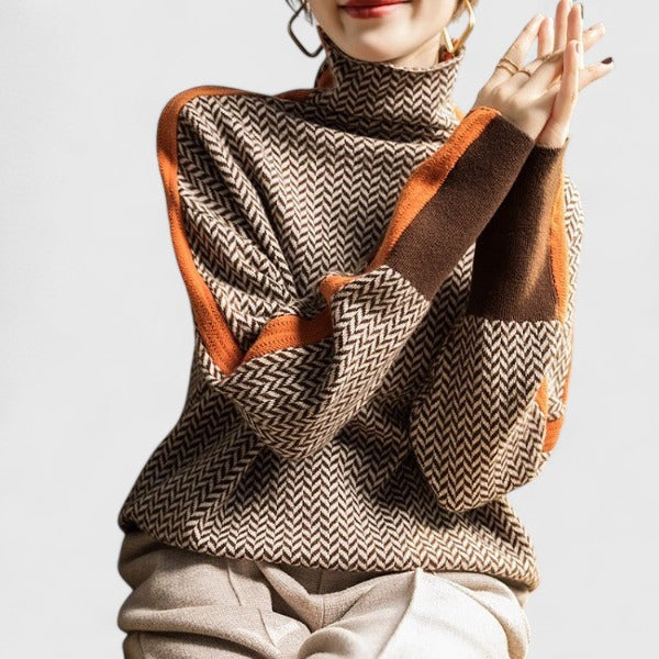 Savannah | Sophisticated knit sweater with contrast trim