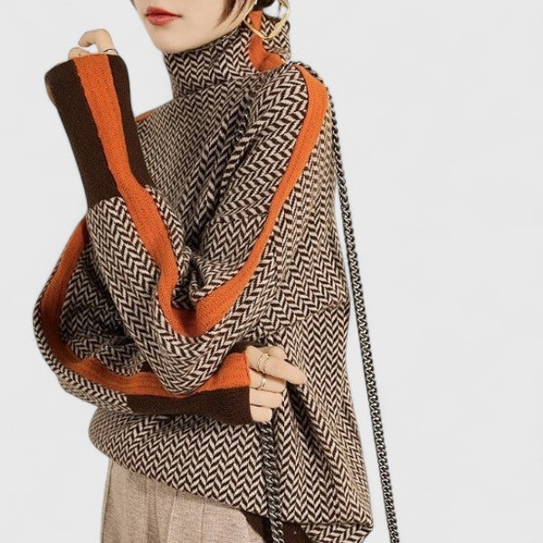 Savannah | Sophisticated knit sweater with contrast trim