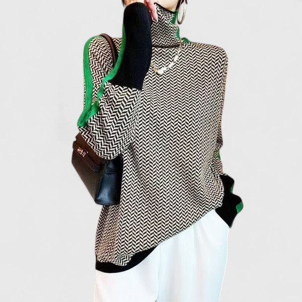 Savannah | Sophisticated knit sweater with contrast trim