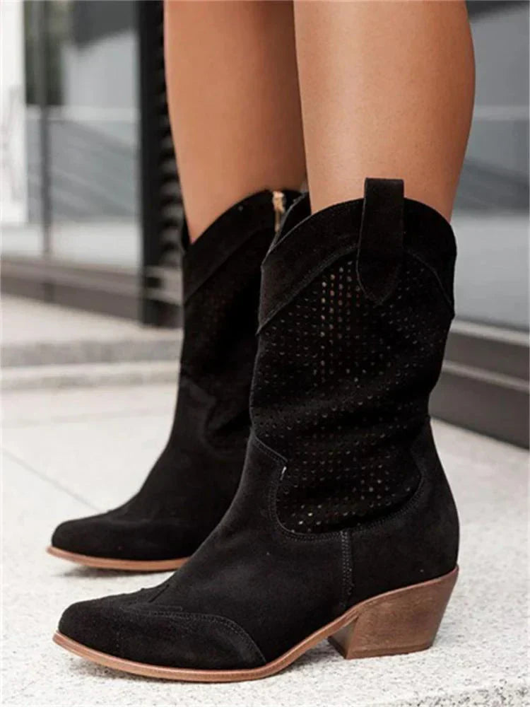 Scarlet | Women's Breathable Cowboy Boots with Zip Closure