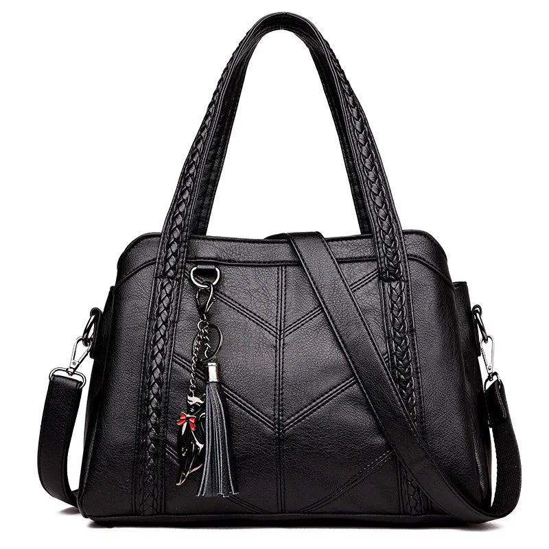 Jessa - Sleek Shoulder Bag with Braided Detailing