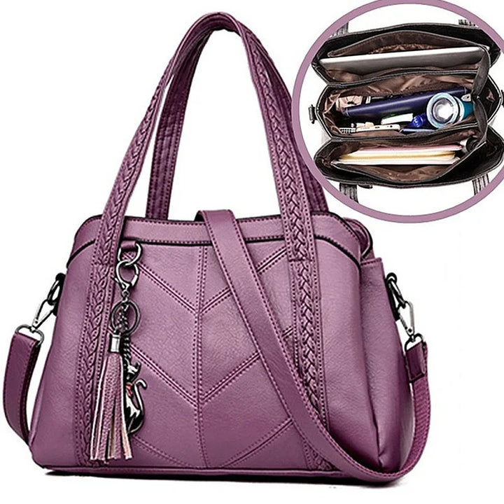 Jessa - Sleek Shoulder Bag with Braided Detailing