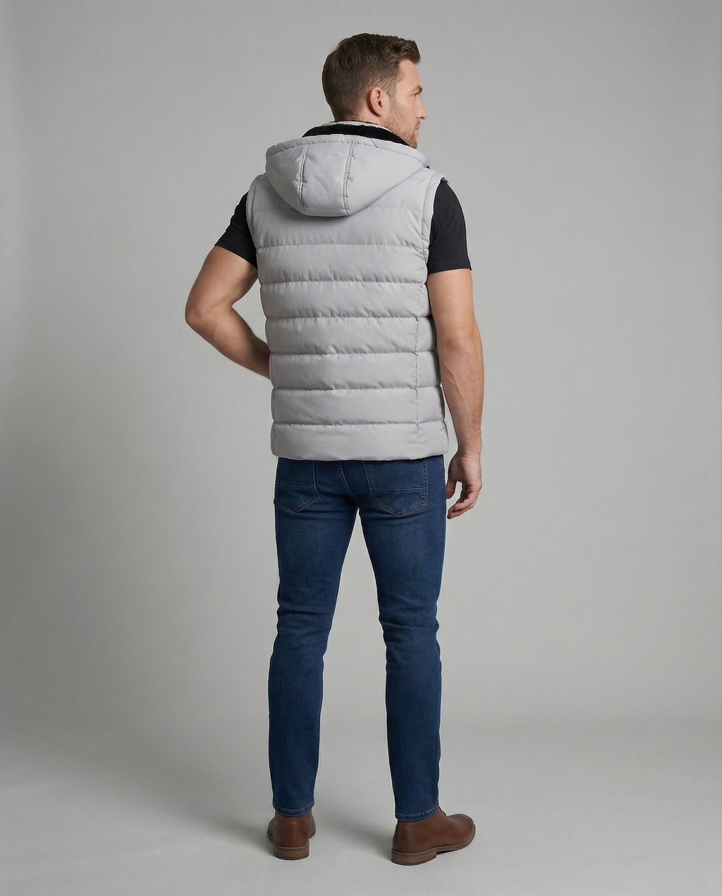 Benjamin | Hooded Puffer Vest with Zip Closure