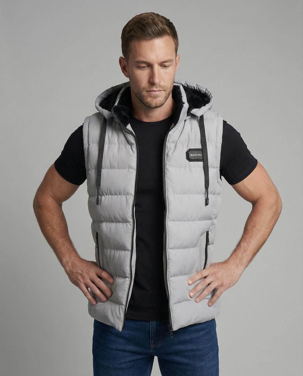 Benjamin | Hooded Puffer Vest with Zip Closure
