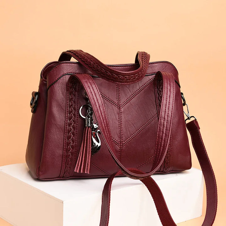 Jessa - Sleek Shoulder Bag with Braided Detailing