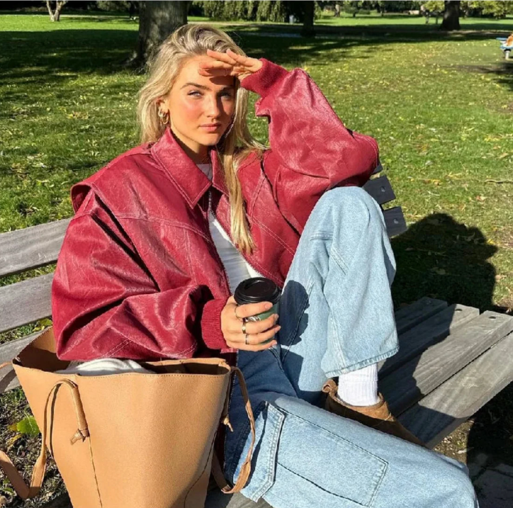 Scarlet | Women's Oversized Jacket with Zip Closure