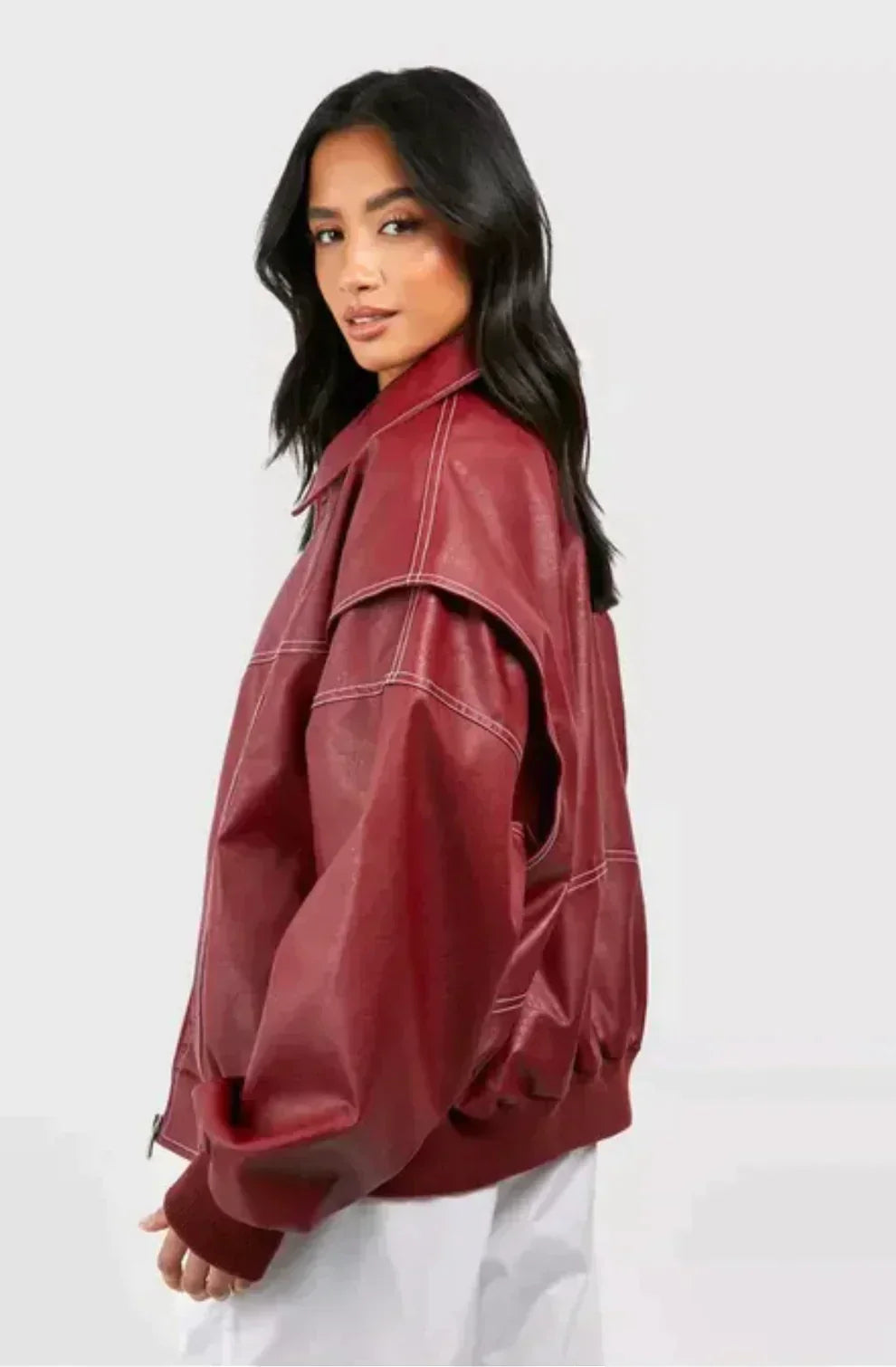 Scarlet | Women's Oversized Jacket with Zip Closure