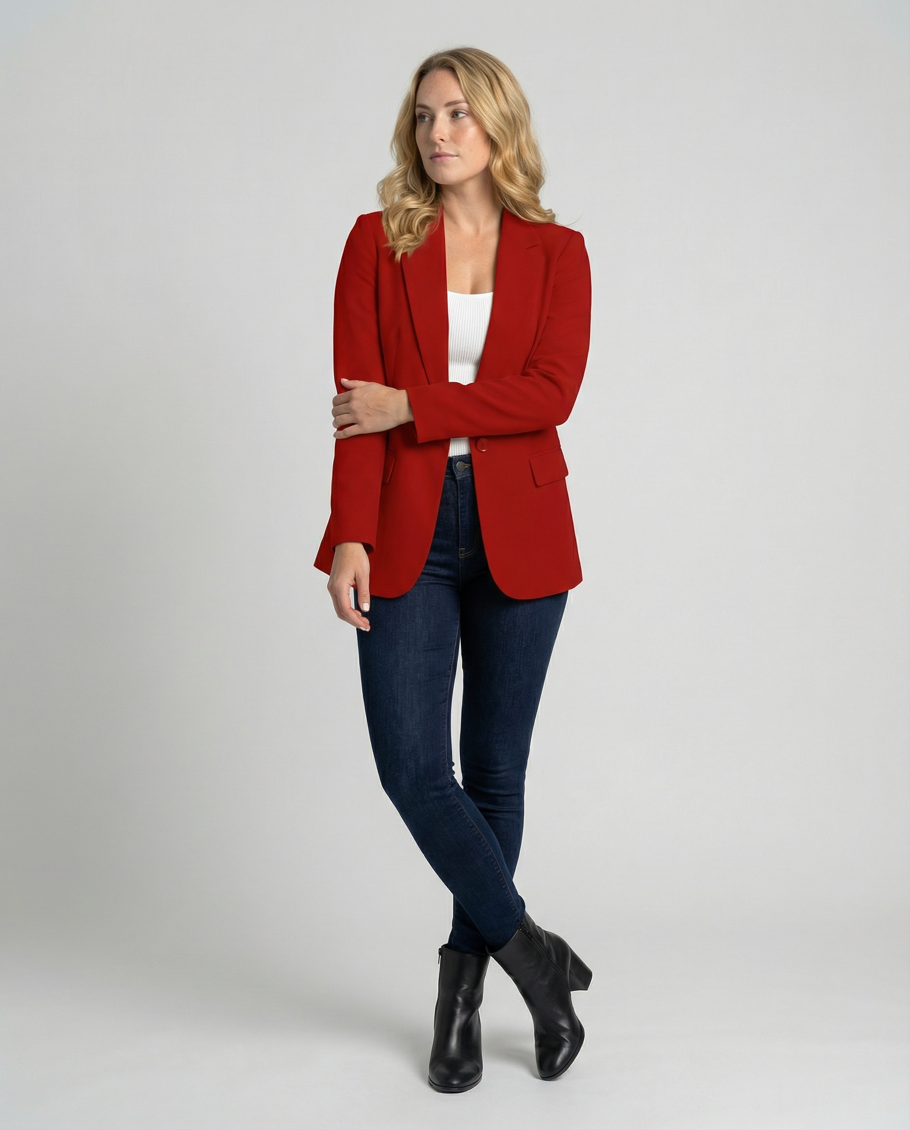 Scarlet | Women's Tailored Classic Fit Blazer with Long Sleeves