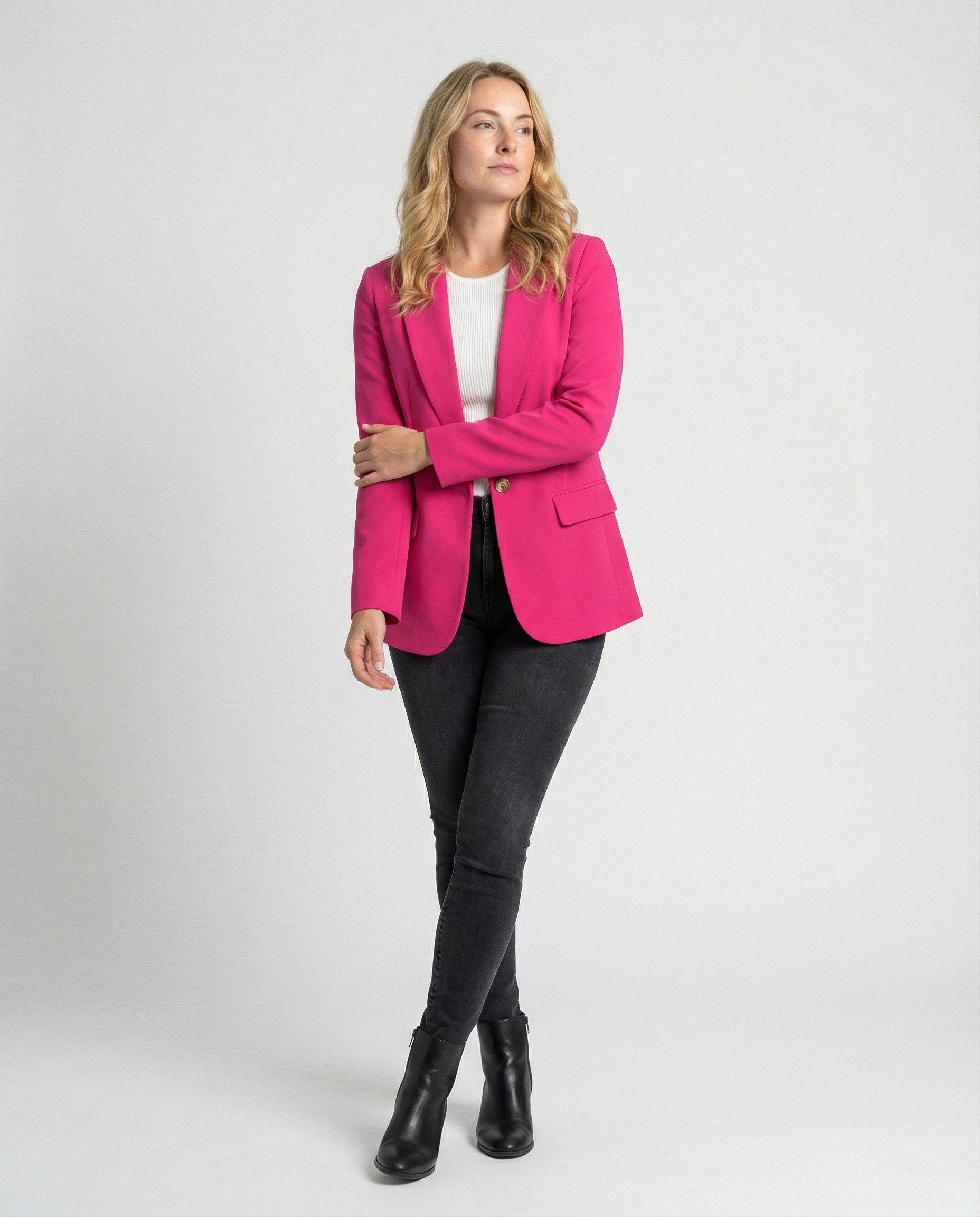 Scarlet | Women's Tailored Classic Fit Blazer with Long Sleeves