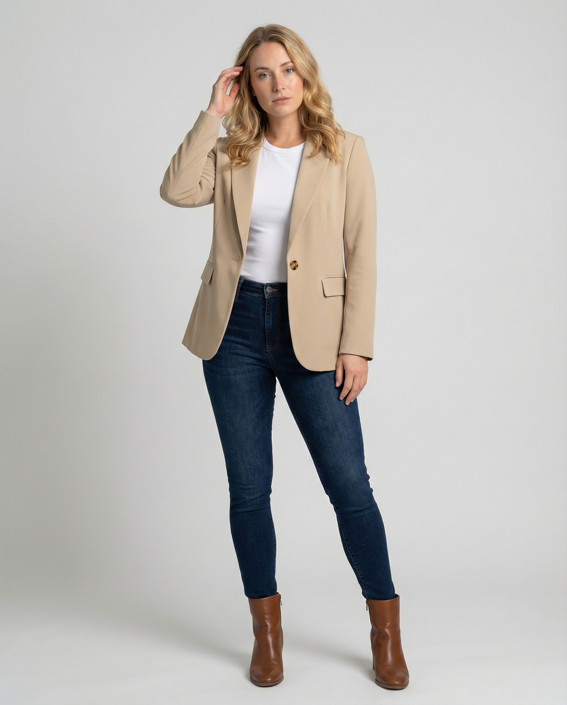 Scarlet | Women's Tailored Classic Fit Blazer with Long Sleeves