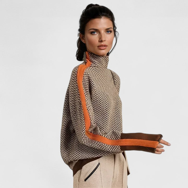 Savannah | Sophisticated knit sweater with contrast trim
