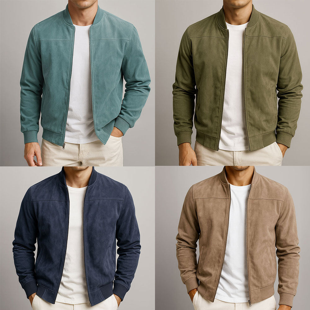 Nate | Modern minimalist bomber zip jacket