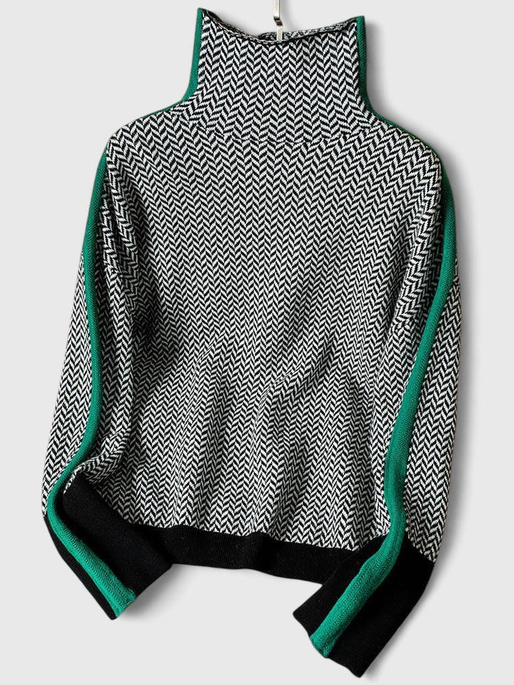 Savannah | Sophisticated knit sweater with contrast trim