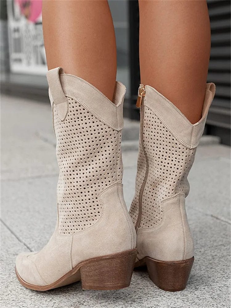 Skye | Orthopedic western boots with perforated panels