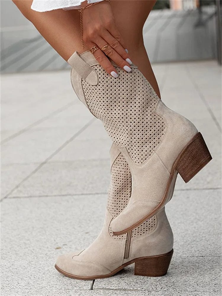 Skye | Orthopedic western boots with perforated panels